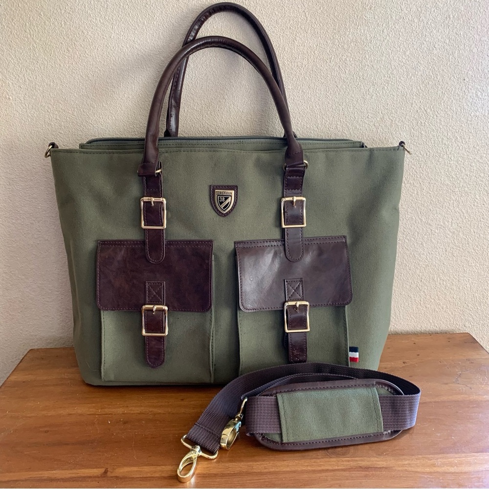 Olive Green Cremieux Capri Amalfi Coast Messenger Bag